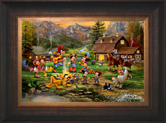Disney Mickey and Minnie Rocky Mountain Round-Up Wall Art by Thomas Kinkade Studios Jewel Edition Canvas 12" x 18" Estate Bronze