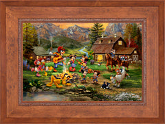 Disney Mickey and Minnie Rocky Mountain Round-Up Wall Art by Thomas Kinkade Studios Standard Number Canvas 18" x 27" Rustic Andalucian