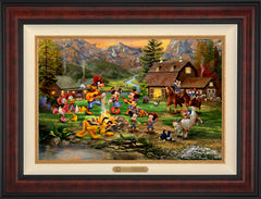 Disney Mickey and Minnie Rocky Mountain Round-Up Wall Art by Thomas Kinkade Studios Estate Edition Canvas 18" x 27" Gallery Burl