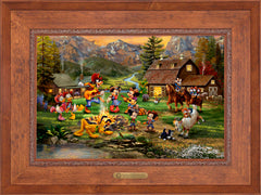 Disney Mickey and Minnie Rocky Mountain Round-Up Wall Art by Thomas Kinkade Studios Estate Edition Canvas 18" x 27" Rustic Andalucian