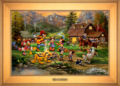 Disney Mickey and Minnie Rocky Mountain Round-Up Wall Art by Thomas Kinkade Studios Estate Edition Canvas 18" x 27" Gallery Gold