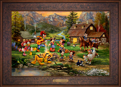 Disney Mickey and Minnie Rocky Mountain Round-Up Wall Art by Thomas Kinkade Studios Estate Edition Canvas 18" x 27" Gallery Bronze