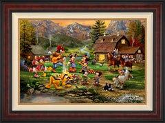 Disney Mickey and Minnie Rocky Mountain Round-Up Wall Art by Thomas Kinkade Studios Standard Number Canvas 24" x 36" Gallery Burl