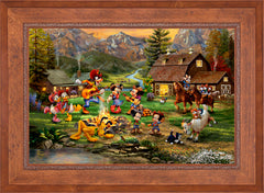 Disney Mickey and Minnie Rocky Mountain Round-Up Wall Art by Thomas Kinkade Studios Standard Number Canvas 24" x 36" Rustic Andalucian