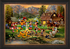Disney Mickey and Minnie Rocky Mountain Round-Up Wall Art by Thomas Kinkade Studios Standard Number Canvas 24" x 36" Estate Bronze