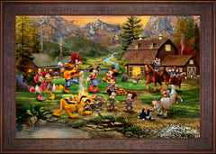 Disney Mickey and Minnie Rocky Mountain Round-Up Wall Art by Thomas Kinkade Studios Standard Number Canvas 24" x 36" Gallery Bronze