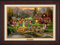 Disney Mickey and Minnie Rocky Mountain Round-Up Wall Art by Thomas Kinkade Studios Estate Edition Canvas 24" x 36" Gallery Burl