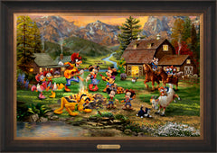 Disney Mickey and Minnie Rocky Mountain Round-Up Wall Art by Thomas Kinkade Studios Estate Edition Canvas 24" x 36" Estate Bronze