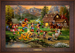 Disney Mickey and Minnie Rocky Mountain Round-Up Wall Art by Thomas Kinkade Studios Estate Edition Canvas 24" x 36" Gallery Bronze