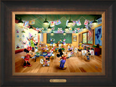 Disney Mickey and Minnie Schoolhouse Wall Art by Thomas Kinkade Studios Estate Edition Canvas 12" x 18" Estate Bronze