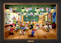 Disney Mickey and Minnie Schoolhouse Wall Art by Thomas Kinkade Studios Estate Edition Canvas 24" x 36" Estate Bronze