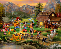 Disney Mickey and Minnie Rocky Mountain Round-Up Wall Art by Thomas Kinkade Studios Gallery Canvas Wrap 24" x 30" Unframed