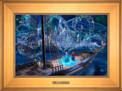 Disney Frozen Love and Magic Wall Art by Thomas Kinkade Studios Estate Edition Canvas 12" x 18" Gallery Gold