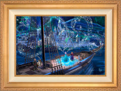 Disney Frozen Love and Magic Wall Art by Thomas Kinkade Studios Standard Number Canvas 18" x 27" Antique Gold