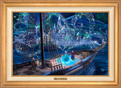 Disney Frozen Love and Magic Wall Art by Thomas Kinkade Studios Estate Edition Canvas 24" x 36" Antique Gold