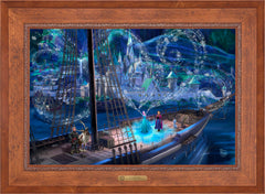 Disney Frozen Love and Magic Wall Art by Thomas Kinkade Studios - 24" 36" EE Canvas Rustic Andalucian Frame