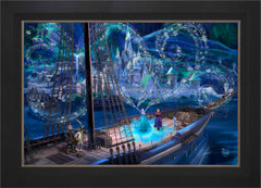 Disney Frozen Love and Magic Wall Art by Thomas Kinkade Studios Jewel Edition Canvas 24" x 36" Modern Black