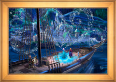 Disney Frozen Love and Magic Wall Art by Thomas Kinkade Studios Jewel Edition Canvas 24" x 36" Gallery Gold