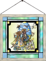 The Easter Egg Ensemble Framed Glass Art By Marjolein Bastin