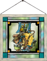 Teamwork and Tiny Bubbles Framed Glass Art By Marjolein Bastin
