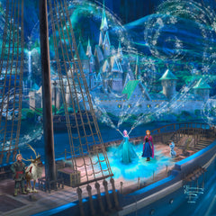 Disney Frozen Love and Magic Wall Art by Thomas Kinkade Studios Canvas Gallery Wrapped 14" x 14" Unframed
