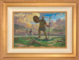 David and Goliath Wall Art by Zac Kinkade Standard Number Canvas 12" x 18" Antique Gold