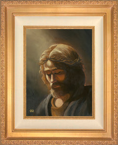 Prayer For My Father Wall Art by Zac Kinkade - 12" x 16" SN Canvas Antique Gold Frame