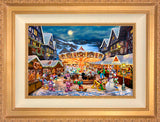 Disney Mickey and Minnie Christmas Market Wall Art By Thomas Kinkade Studios