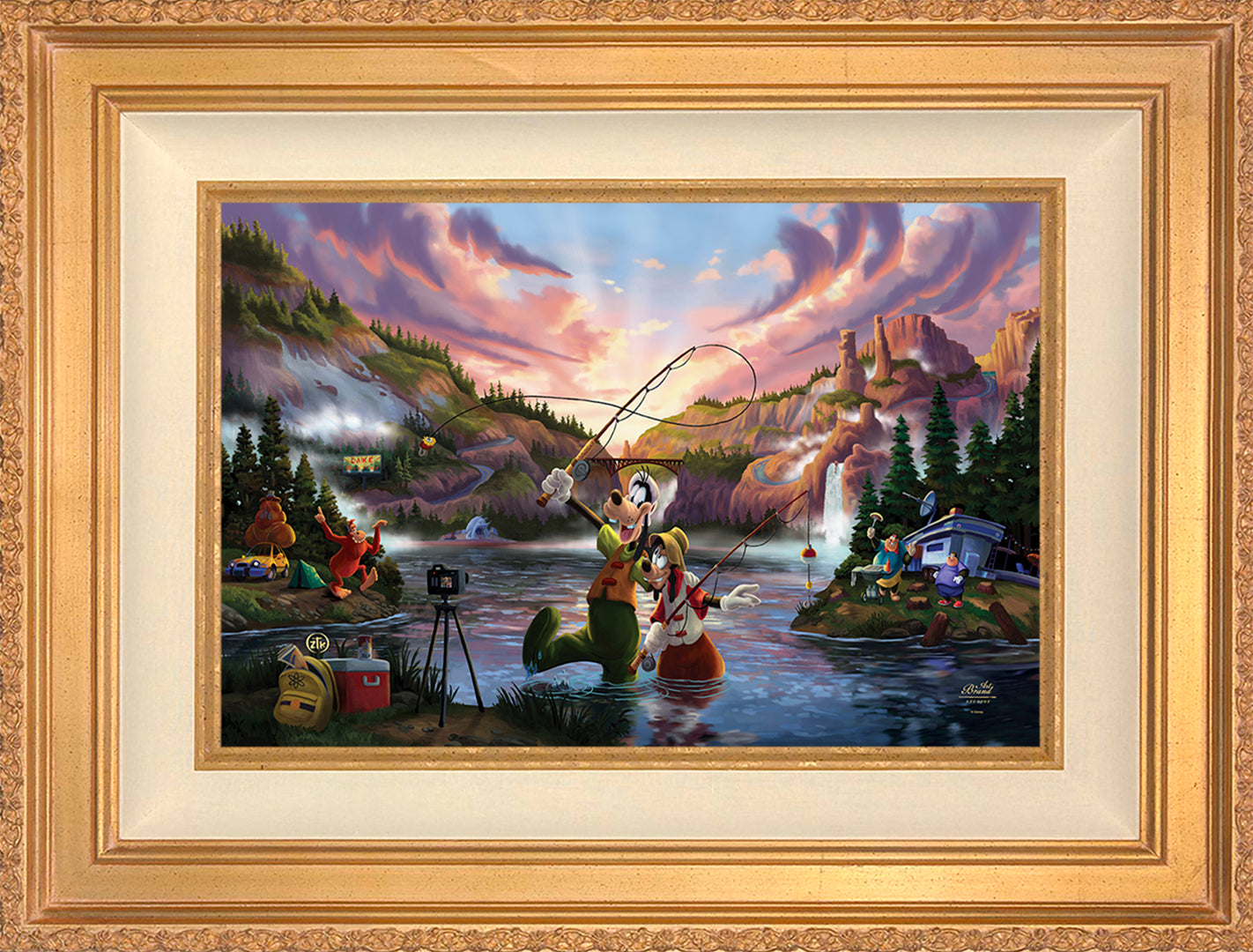 新品★グーフィー Goofy 油絵風 額縁 絵 絵画 木製 シック★ディズニー 新品☆グーフィー Goofy 油絵風 額縁 絵 絵画 木製 シック☆ディズニー