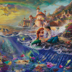 Disney The Little Mermaid Wall Art by Thomas Kinkade Studios Canvas Gallery Wrap 14" x 14" Unframed