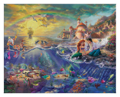 Disney The Little Mermaid Wall Art by Thomas Kinkade Studios Canvas Gallery Wrap 14" x 14" Unframed