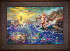 Disney The Little Mermaid Wall Art by Thomas Kinkade Studios Canvas Gallery Wrap 14" x 14" Unframed