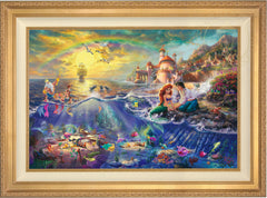Disney The Little Mermaid Wall Art by Thomas Kinkade Studios Canvas Gallery Wrap 14" x 14" Unframed