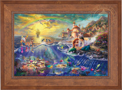 Disney The Little Mermaid Wall Art by Thomas Kinkade Studios Canvas Gallery Wrap 14" x 14" Unframed