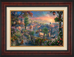 Disney Lady and the Tramp Wall Art by Thomas Kinkade Studios Standard Number Canvas 18" x 27" Gallery Burl