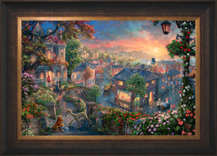 Disney Lady and the Tramp Wall Art by Thomas Kinkade Studios Standard Number Canvas 18" x 27" Estate Bronze