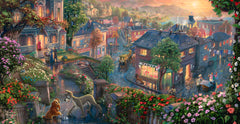 Disney Lady and the Tramp Wall Art by Thomas Kinkade Studios Canvas Gallery Wrap 16" x 31" Unframed