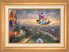 Disney Aladdin Wall Art by Thomas Kinkade Studios Standard Number Canvas 18" x 27" Antique Gold