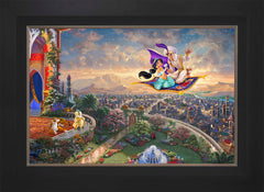 Disney Aladdin Wall Art by Thomas Kinkade Studios Standard Number Canvas 18" x 27" Modern Black