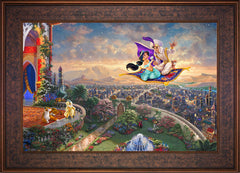 Disney Aladdin Wall Art by Thomas Kinkade Studios Standard Number Canvas 18" x 27" Gallery Bronze