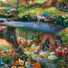 Disney Alice in Wonderland Wall Art by Thomas Kinkade Studios Canvas Gallery Wrap 14" x 14" Unframed
