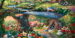 Disney Alice in Wonderland Wall Art by Thomas Kinkade Studios Canvas Gallery Wrap 16" x 31" Unframed