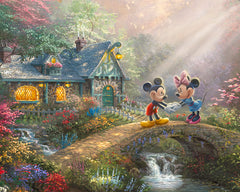 Disney Mickey and Minnie - Sweetheart Bridge Wall Art by Thomas Kinkade Studios Canvas Gallery Wrap 8" x 10" Unframed