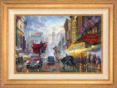 Batman™, Superman™, and Wonder Woman™: The Trinity I Wall Art by Thomas Kinkade Studios Standard Number Canvas 18" x 27" Antique Gold
