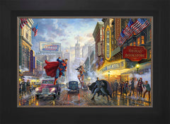 Batman™, Superman™, and Wonder Woman™: The Trinity I Wall Art by Thomas Kinkade Studios Standard Number Canvas 18" x 27" Modern Black