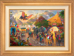 Disney Dumbo Wall Art by Thomas Kinkade Studios Standard Number Canvas 18" x 27" Antique Gold