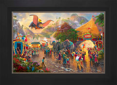 Disney Dumbo Wall Art by Thomas Kinkade Studios Standard Number Canvas 18" x 27" Modern Black