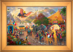 Disney Dumbo Wall Art by Thomas Kinkade Studios Standard Number Canvas 18" x 27" Gallery Gold