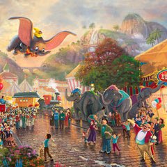 Disney Dumbo Wall Art by Thomas Kinkade Studios Canvas Gallery Wrap 14" x 14" Unframed