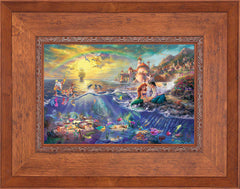 Disney The Little Mermaid Wall Art by Thomas Kinkade Studios Jewel Edition Canvas 12" x 18" Rustic Andalucian
